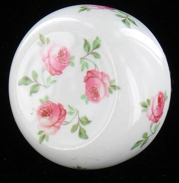 ANTIQUE LOVELY DOOR KNOB & SWITCH PLATES PORCELAIN ROSES SET~ MAKES A 