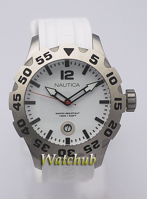   MEN WHITE STRAP BFD 100 X LARGE FACE WATERPRO 330FT WATCH  