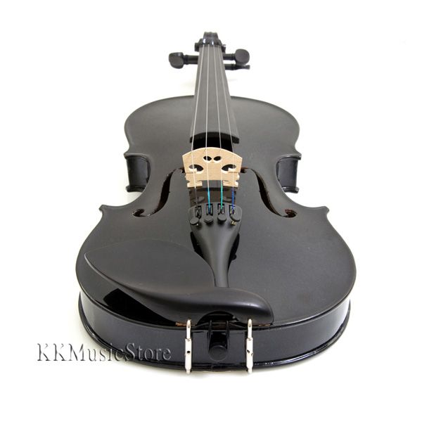 BLACK VIOLIN SOLIDWOOD +$55 GIFT+LESSON+BOOK+TUNER  