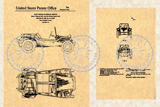 US Patent for the MEYERS MANX DUNE BUGGY #254  