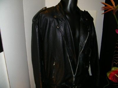 MotorCycle JACKET=Protech=Leather=Black Size=52=Nice  