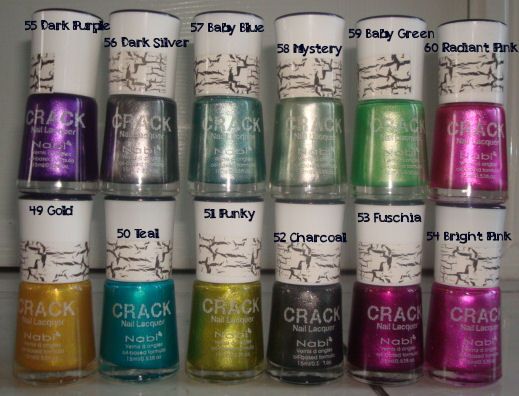 Lot 12 NABI Crack Crackle Shatter Nail Polish 48 COLORS  