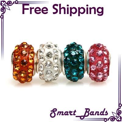 silver & crystal bead for European bracelet beads charm  