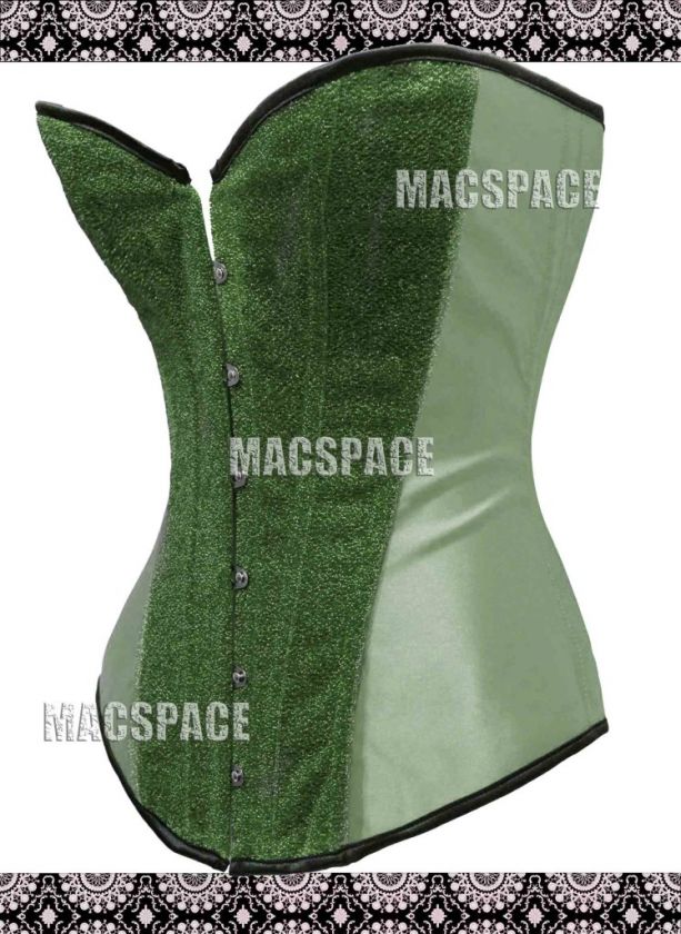 Green Shiny Burlesque Dancer Bustier Corset Top M  