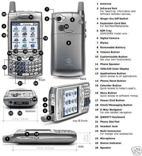 PALM TREO 650 UNLOCKED GSM QUAD PHONE PDA POCKET WEB AC  