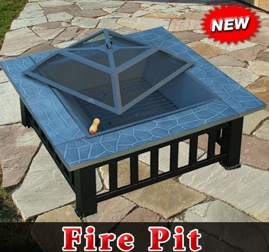 New Outdoor Garden Backyard Patio Metal Deck Fire Pit With Free Cover