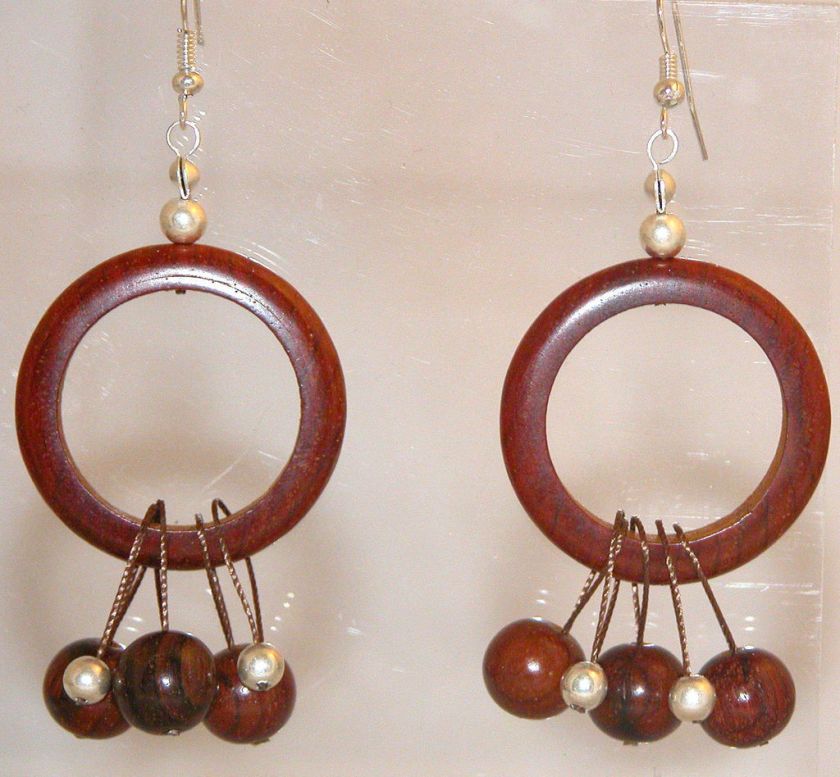 Costa Rican Wooden Earrings Crossroads Trade Fair Eco Earrings 