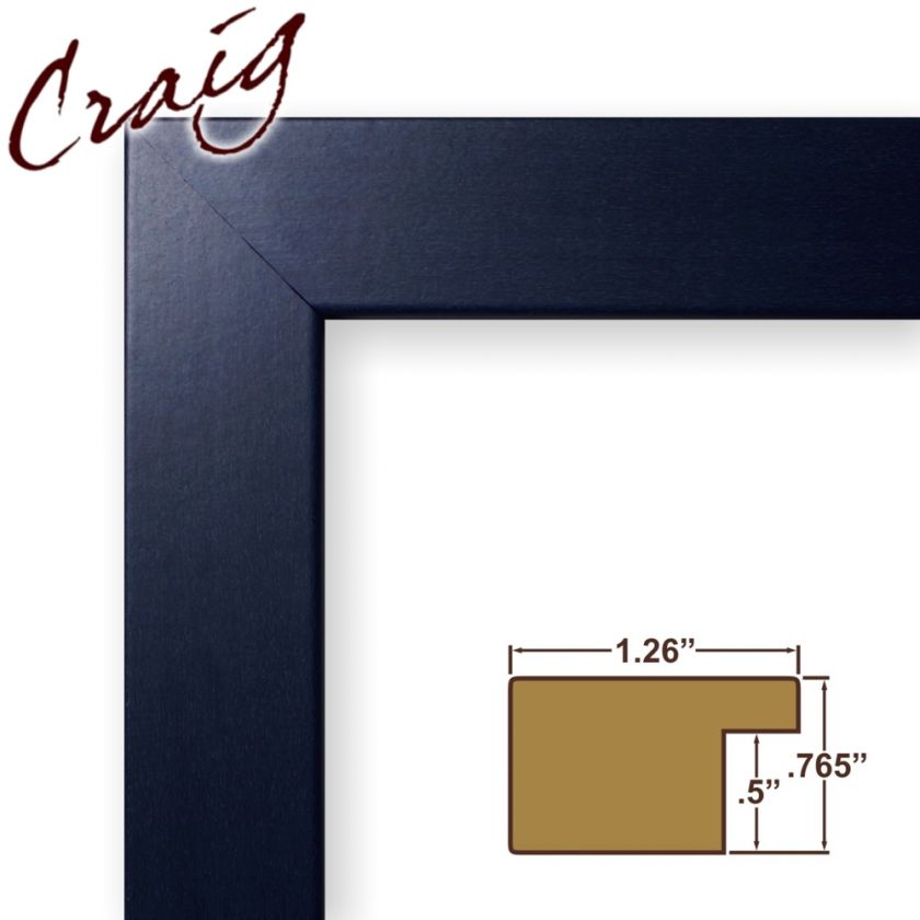 Picture Frame Smooth Blue 1.25 Wide Complete New Frame (26025)  