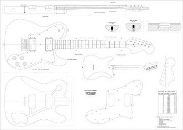 Guitar Plans Fender®Telecaster Deluxe FULL SCALE PLAN  