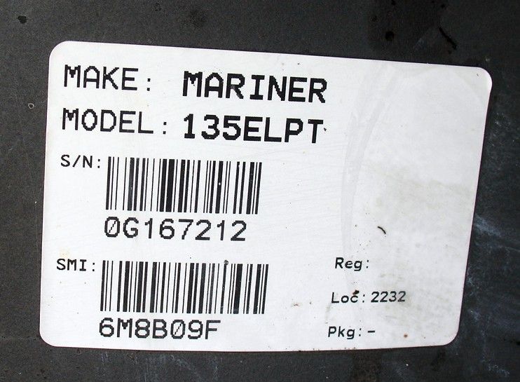 1995 MERCURY MARINER 2 STROKE 135 HP OUTBOARD MOTOR 20  