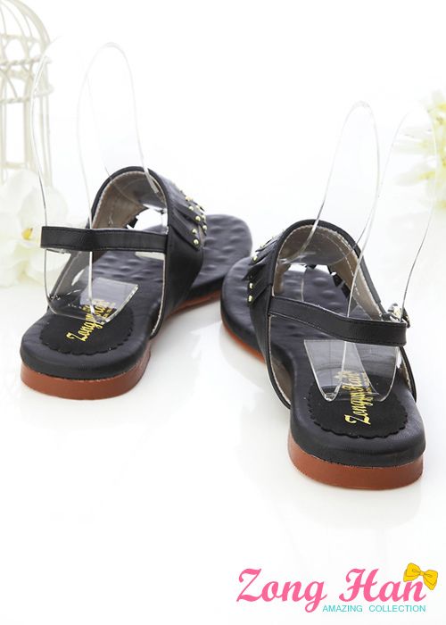 BN Synthetic Leather T Strap Flat Slingbacks Sandals Free S&H  