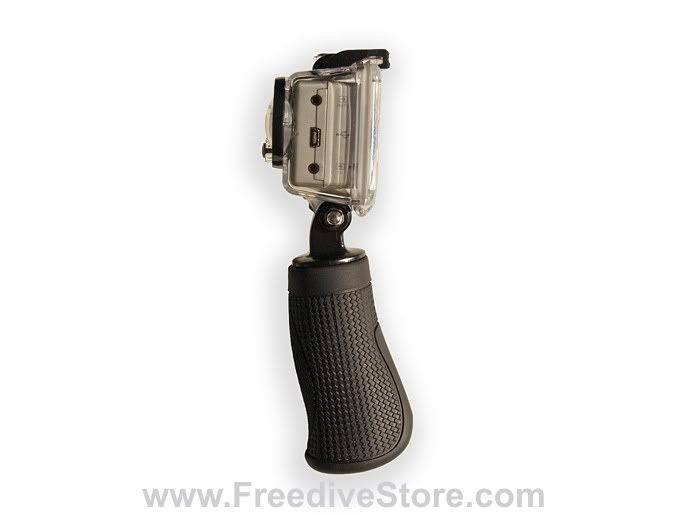 Pistol grip with GoPro tripod adapter mount and stainless steel nut.