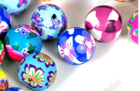   Ideal Mixed Color Fimo Polymer Clay Soft Ceramic Round Ball Beads 10mm