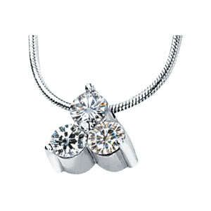 75 CT 3 STONE MOISSANITE PENDANT NECKLACE WITH CHAIN  