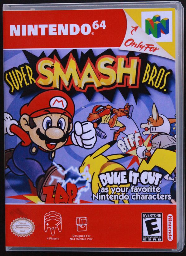 N64 *NO GAME* Super Smash Brothers New Archival Game Case  