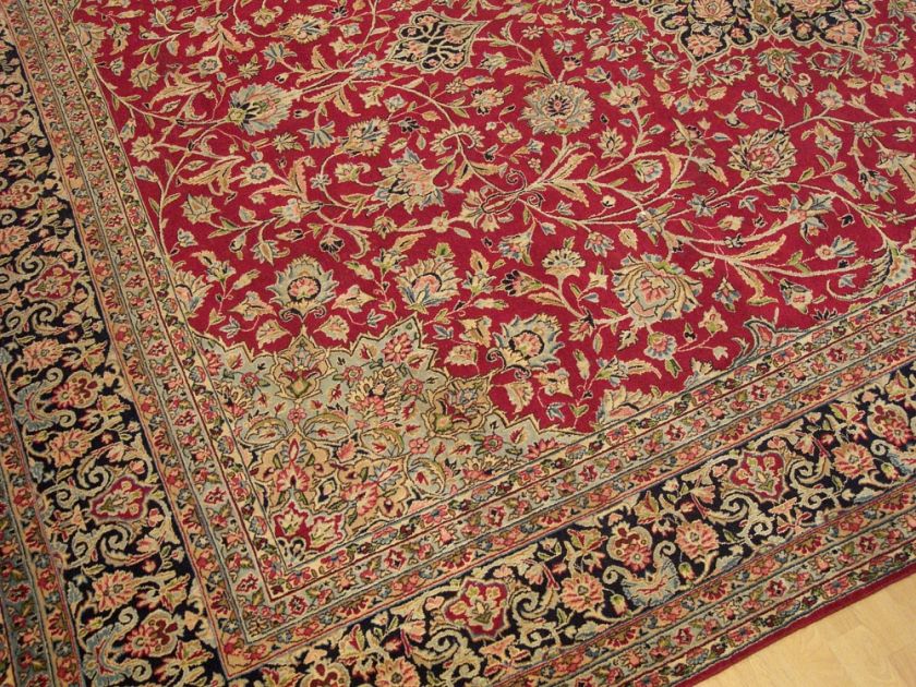 10x14 Handmade 1920s Fine Antique Signed Persian Isfahan Wool Rug 