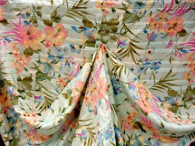 Tropical Floral Ribbed Fashion Fabric  60x1yard WIDE  