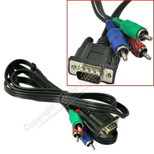 PC SVGA VGA to 3 RCA Composite TV AV HDTV Cable Adapter  