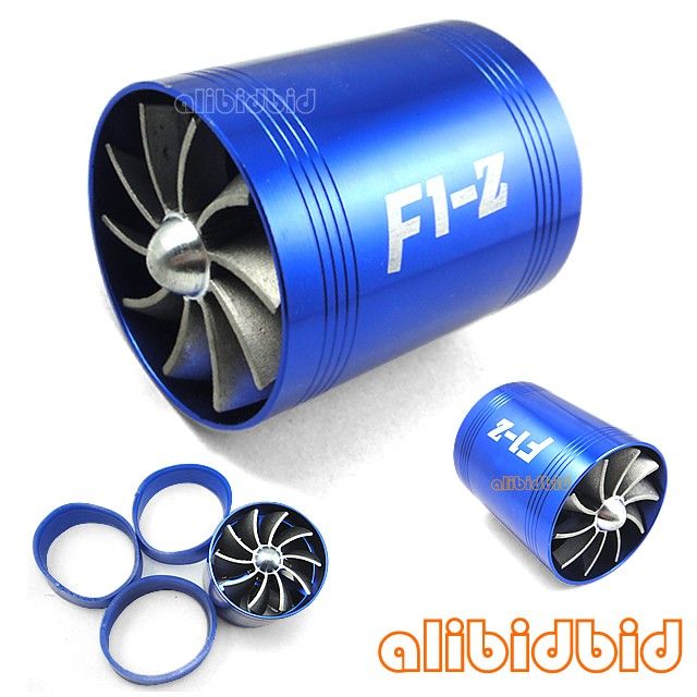 New Twin TURBO F1 Z Air Intake Fuel Saver Kit ECO Fan Universal Fit 