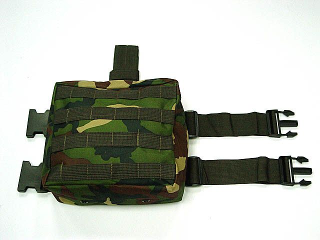 US Molle Drop Leg Panel Utility Pouch Bag Camo Woodland  