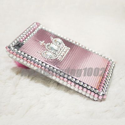 Handmade jewelry Crown Bling Hard Case for iPhone 4 4G  