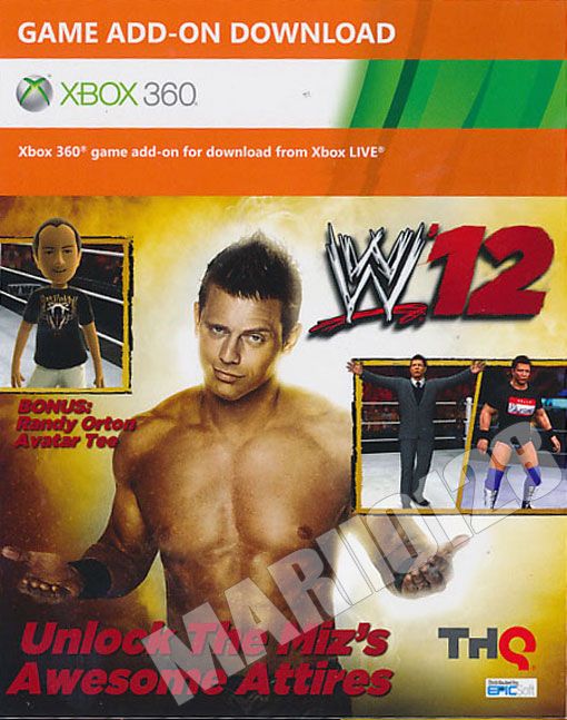   360 WWE 12 2012 Unlock The MIZs Awesome Attires DLC Code Region Free