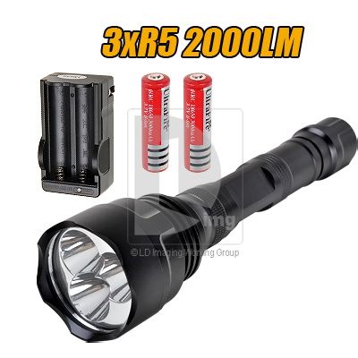 1600LM CREE XML T6 LED Zoom Adjustable Focus Waterproof Flashlight 