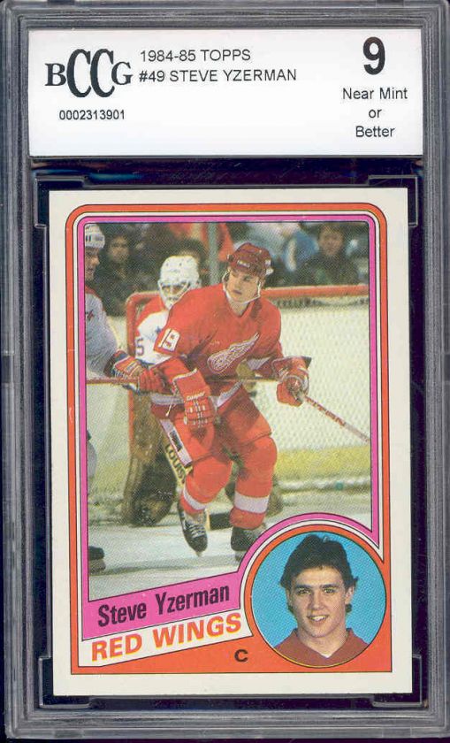 1984 85 topps #49 STEVE YZERMAN rc rookie BGS BCCG 9  